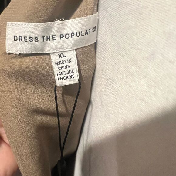 Dress the Population sequin gold dress with v neck size xl nwt - Picture 10 of 11